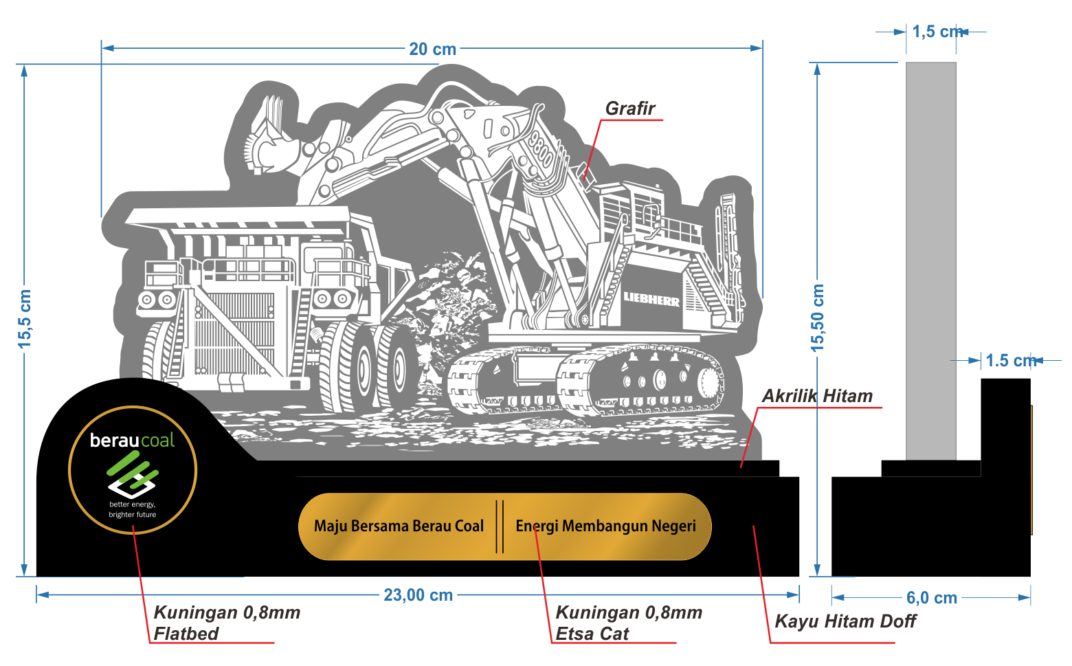 Souvenir Meja Kayu Akrilik Berau Coal Souvenir Meja Kayu Akrilik Berau Coal
